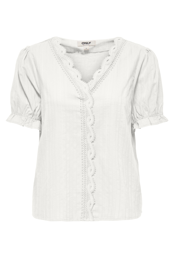 ONLERIKA SS V-NECK TOP WVN CS 15353157 CLOUD DANCER